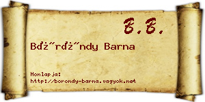 Böröndy Barna névjegykártya